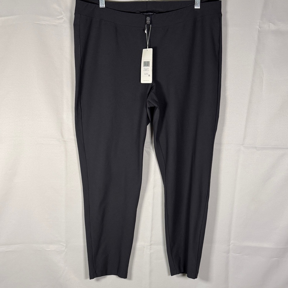 Eileen Fisher NWT Slim Ankle Charcoal Dress Pants washable - Picture 2 of 10